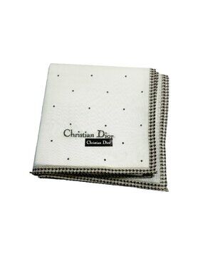 Christian Dior Vintage Cotton Scarf NWT Polka Dot Lightweight
